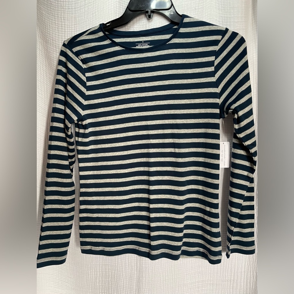 BUNDLE 3:$10!!! Christopher & Banks Navy and Gray Striped Top